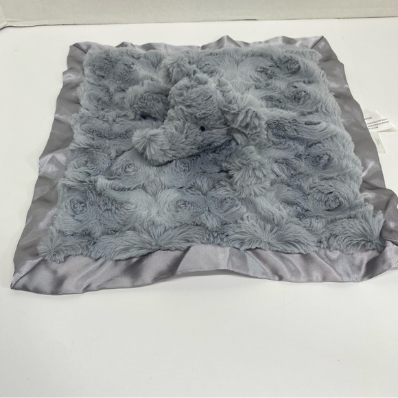 Cloud Island Gray Elephant Lovey Security Blanket Satin Trim and Back Baby Plush - Picture 1 of 15